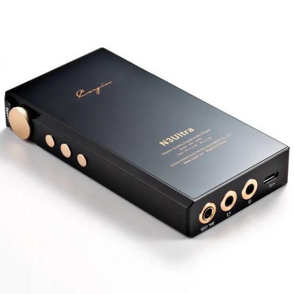 Cayin N3 Ultra tube music player, back with gold sockets