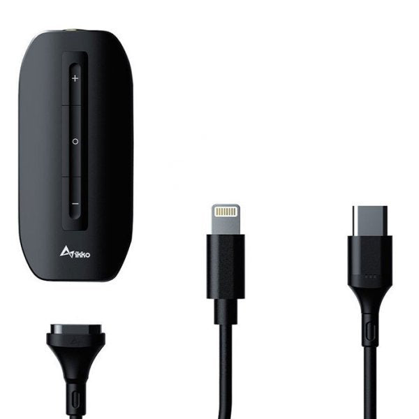 IKKO Zerda ITM01 USB DAC and headphone amp, with Lightning and USB-C cables