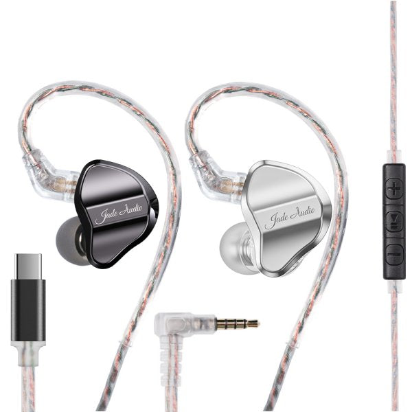 FiiO Jade Audio JD1 earphones, black, with 3.5mm and USB-C cables