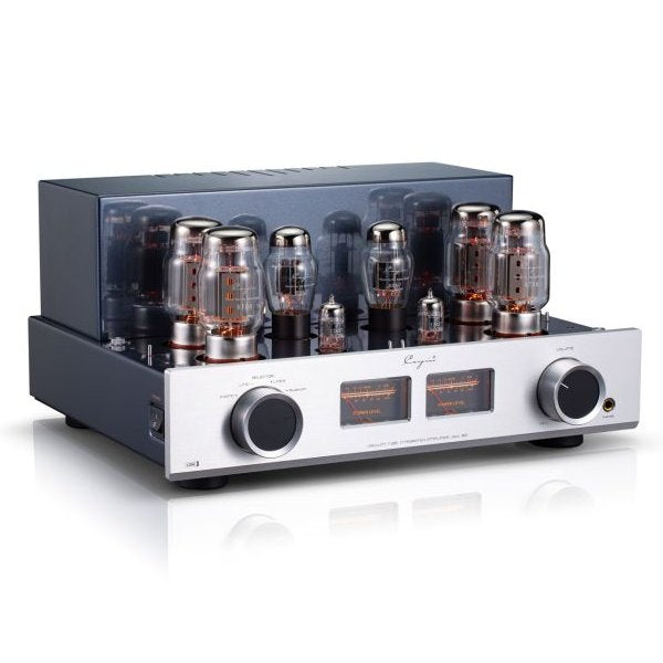 Cayin Jazz 80 Bluetooth valve amplifier, silver, angled