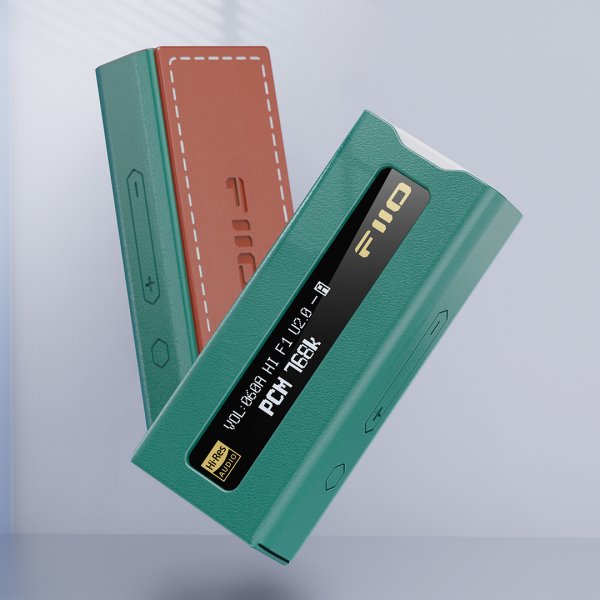 FiiO KA5 leather case, green, with the KA5