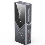 FiiO KA17 USB dongle DAC and amp, titanium, angled