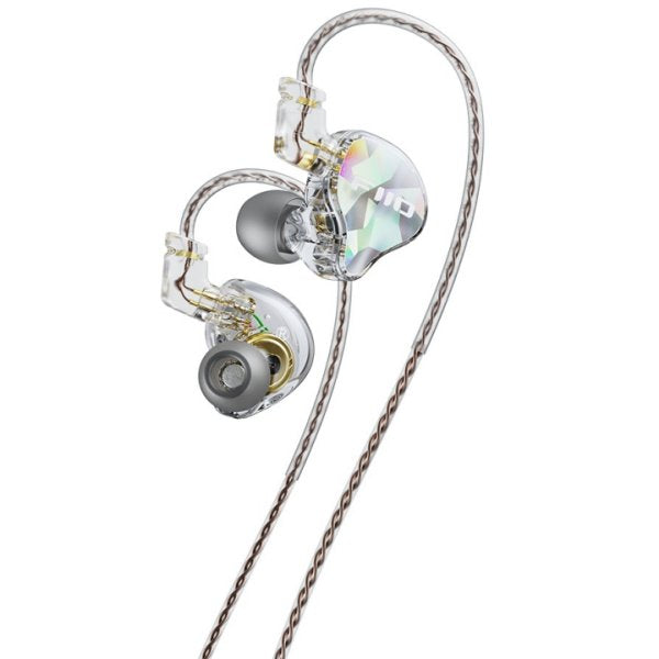 FiiO JD10 in-ear earphones, transparent, with cable