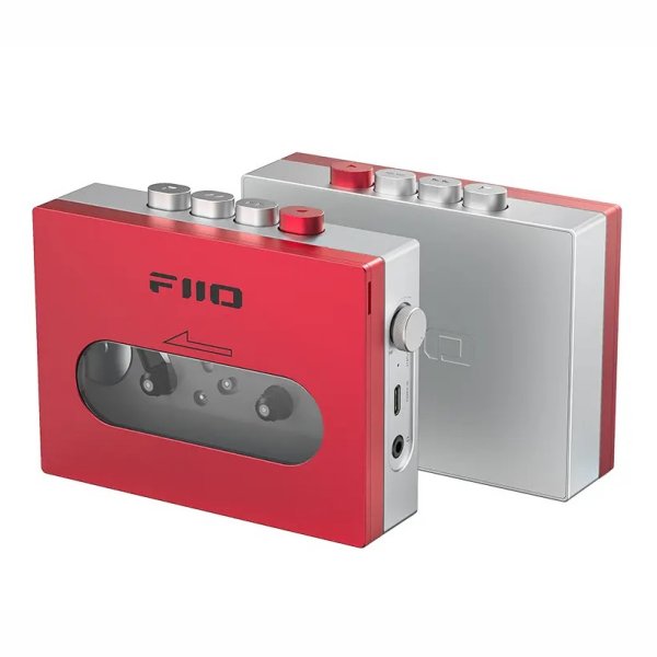 FiiO CP13 cassette player, red, front and back