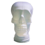 AMP3 glass skull headphone stand, white, side