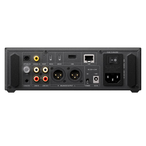 FiiO K15 desktop DAC and headphone amp, black, rear panel
