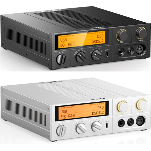 FiiO K17 desktop DAC and headphone amp, black and silver