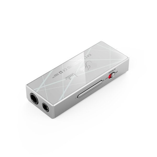 FiiO KA13 portable DAC and headphone amp, silver, end with 3.5mm and 4.4mm sockets