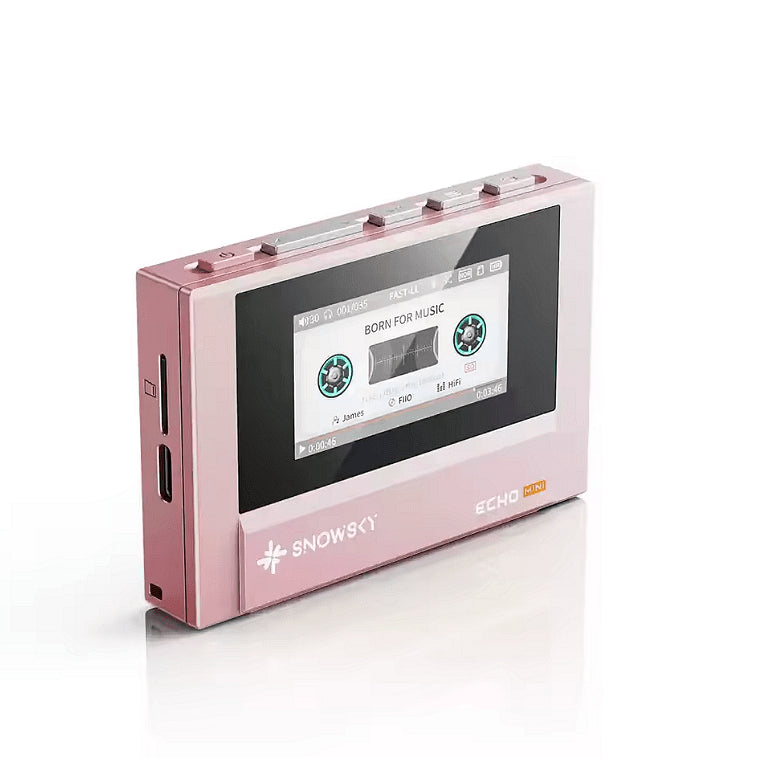 FiiO Snowsky Echo Mini music player, pink, angled