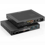FiiO K19 desktop DAC and headphone amp, black, lying flat