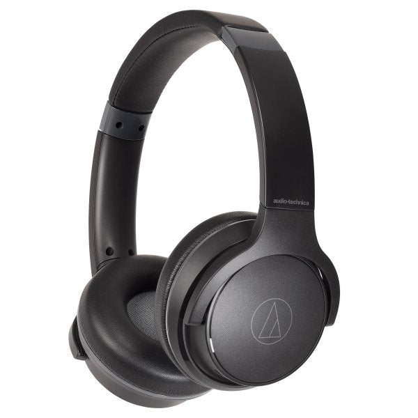 Audio-Technica ATH-S220BT wireless headphones, black, angled