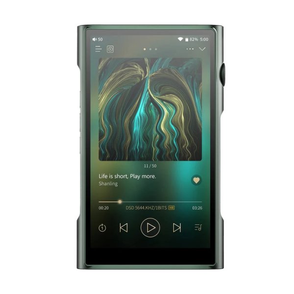Shanling M6 Ultra music player, green, front with screen