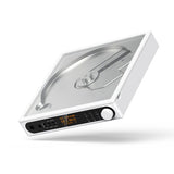 FiiO DM15 R2R CD player, white, angled with lid