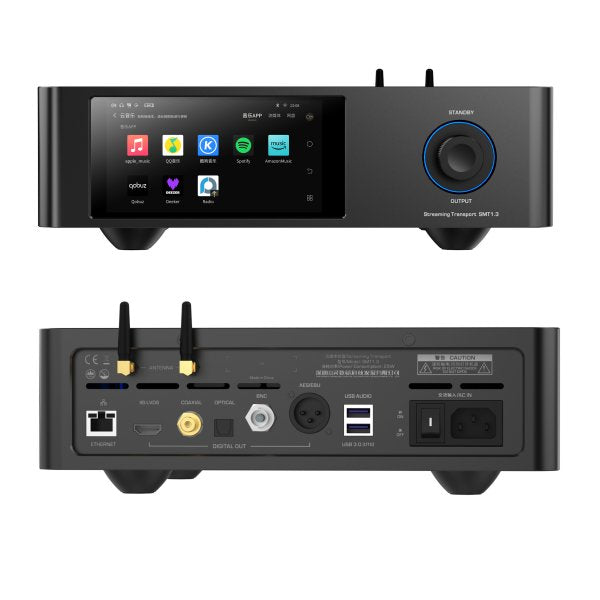 Shanling SMT1.3 streamer and digital transport, black, front and rear panels