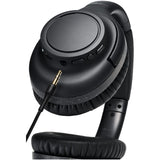 Audio-Technica ATH-S300BT noise-cancelling headphones, black, ear cup with cable