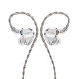 FiiO JH5 hybrid earphones, silver, pair with cable