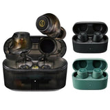 Audio-Technica ATH-CKS30TW+ wireless earbuds, translucent black, black and green