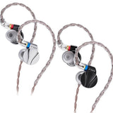 FiiO FD15 in-ear monitors, black and silver