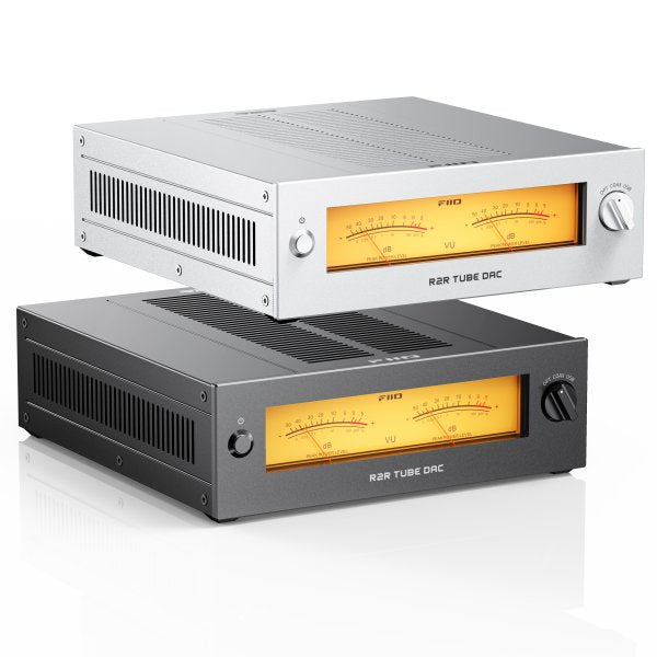 FiiO WARMER R2R tube DAC, silver and black