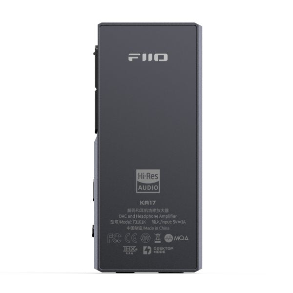 FiiO KA17 USB dongle DAC and amp, black, back