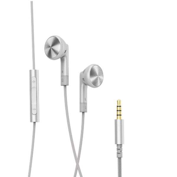 FiiO FF1 earbuds, silver, with cable and microphone