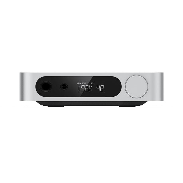FiiO K11 R2R desktop DAC and headphone amp, silver, front panel