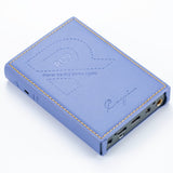 Cayin RU9 portable DAC and headphone amp, in blue leather case, back