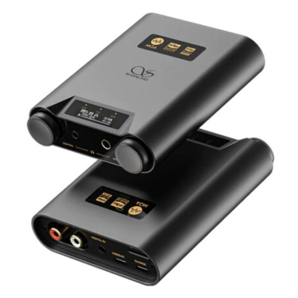 Shanling H5 portable DAC and headphone amp, pair, angled