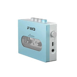 FiiO CP13 cassette player, blue, angled
