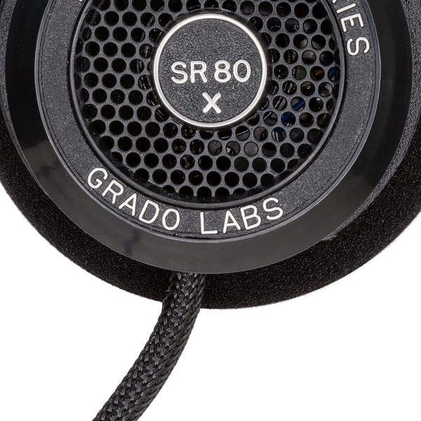 Grado SR80x Prestige headphones, ear cup close-up