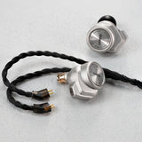 iBasso 3T-154 in-ear monitors, silver, with cable