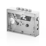 FiiO CP13 cassette player, transparent, angled