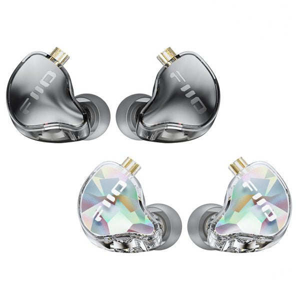 FiiO JD10 in-ear earphones, black and transparent