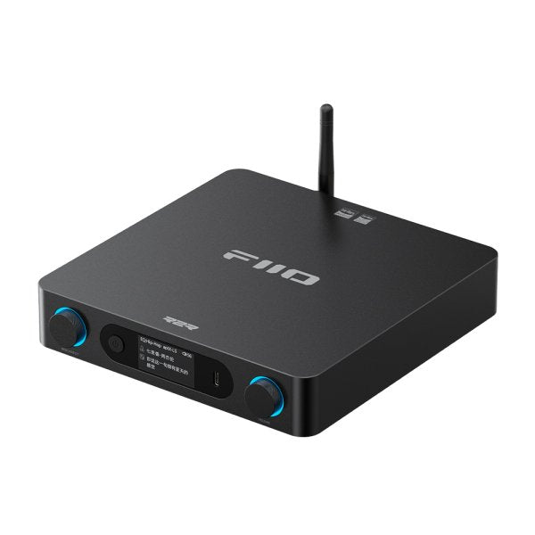 FiiO BR15 R2R Bluetooth receiver and DAC, black, angled