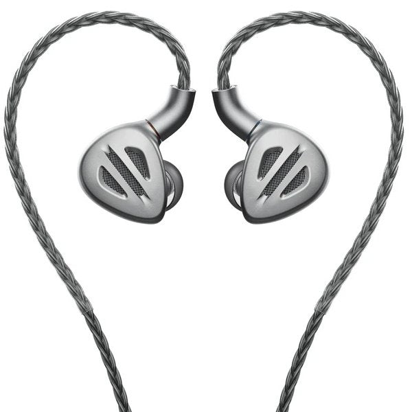 FiiO FH9 hybrid in-ear monitors, silver, with cable