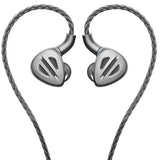 FiiO FH9 hybrid in-ear monitors, silver, with cable