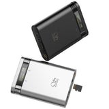Shanling H2 portable DAC and headphone amp, black and silver, angled