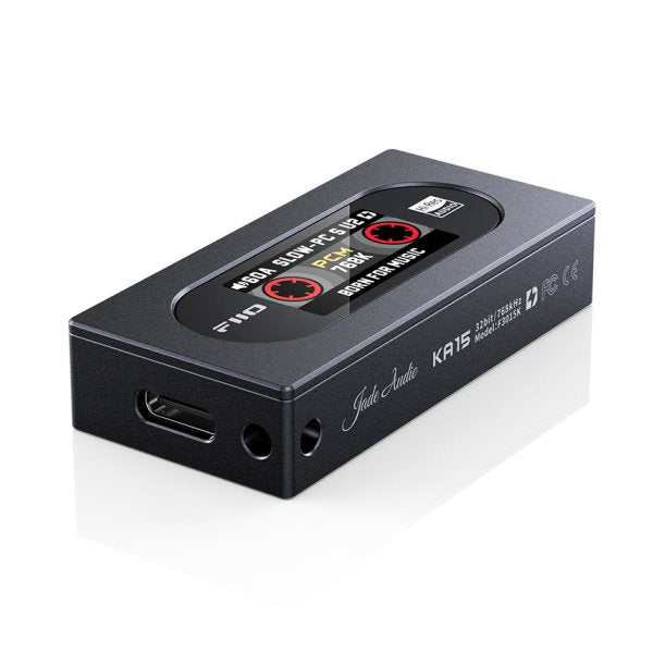 FiiO KA15 USB dongle DAC, black, angled