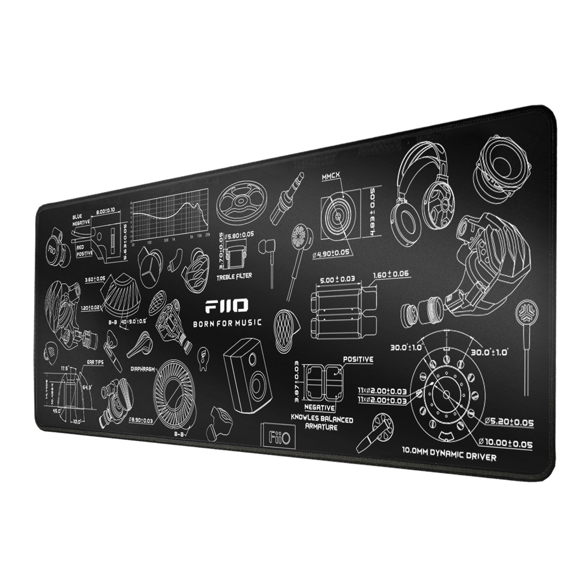 FiiO non-slip desk mat, from above