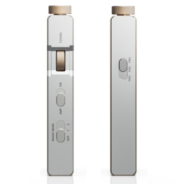 FiiO RR11 portable radio, gold, sides