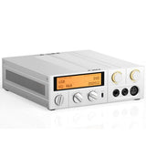 FiiO K17 desktop DAC and headphone amp, silver, angled