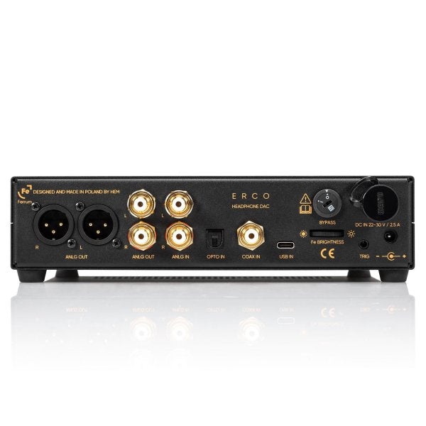 Ferrum ERCO Gen 2 DAC, preamp and headphone amp, rear panel
