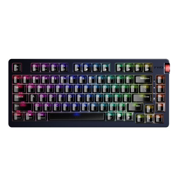 FiiO KB3 mechanical keyboard with DAC/amp, black, with RGB lighting
