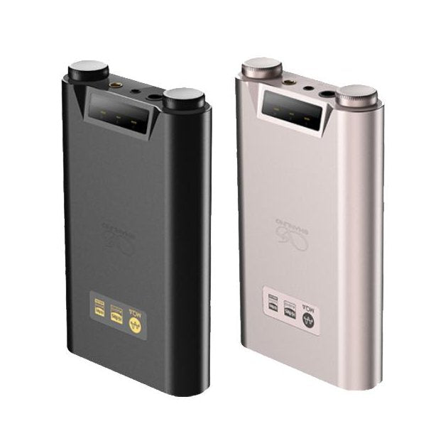 Shanling H7 portable DAC and headphone amp, black and titanium, front
