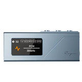 Cayin RU3 USB dongle DAC, cyan, front with display