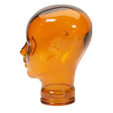 AMP3 glass head headphone stand, orange, side