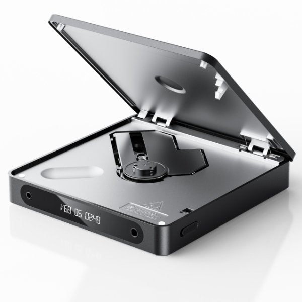 FiiO DM13 portable CD player, black, lid open