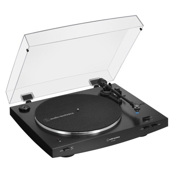 Audio-Technica AT-LP3XBT Bluetooth turntable, black, angled