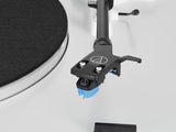Audio-Technica AT-LP3XBT Bluetooth turntable, white, cartridge close-up