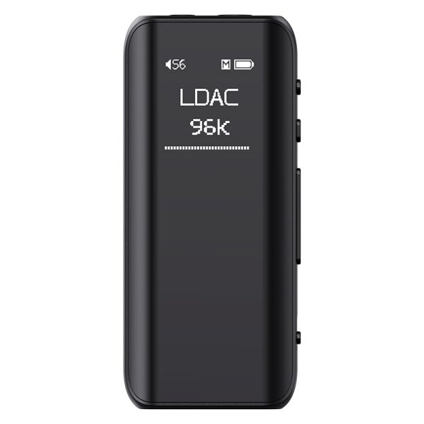 FiiO BTR15 Bluetooth headphone amp, black, front with screen